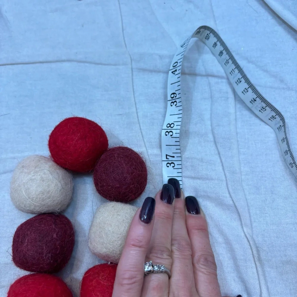 Large Felted Wool‎ Ball Holiday Garland Appr 76” Long